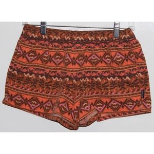 Women's Patagonia Tan Orange Pink Brown Elastic Tribal Geometric Shorts Size XS